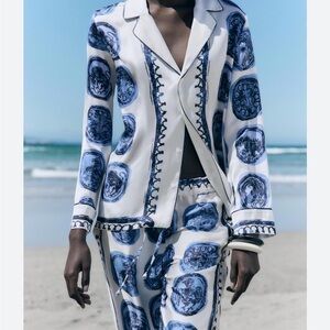 Zara, Blue Print Top in Large